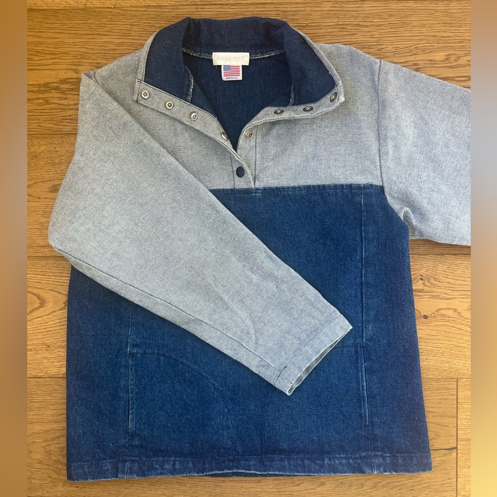 Carleen Two-Tone Denim Pullover Jacket, L (Rudy Jude style)